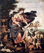 LIPPI, Filippino Allegory of Music or Erato sg oil painting on canvas
